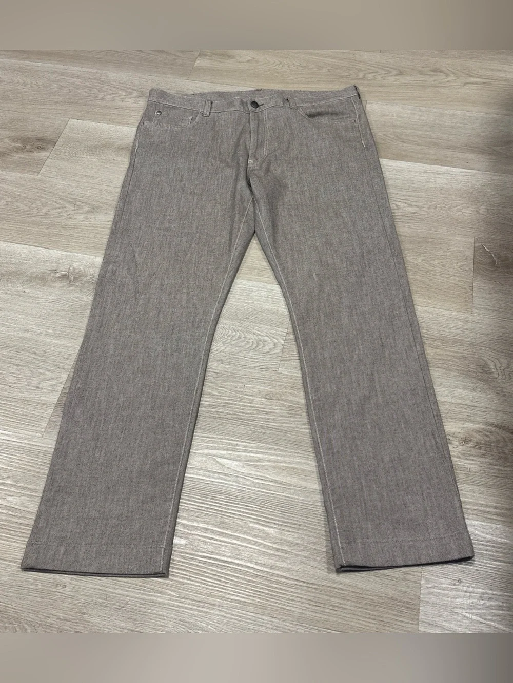 Canali 1934 Brown Cotton Stretch Twill Pants Regular Fit Straight 37 5 Pockets